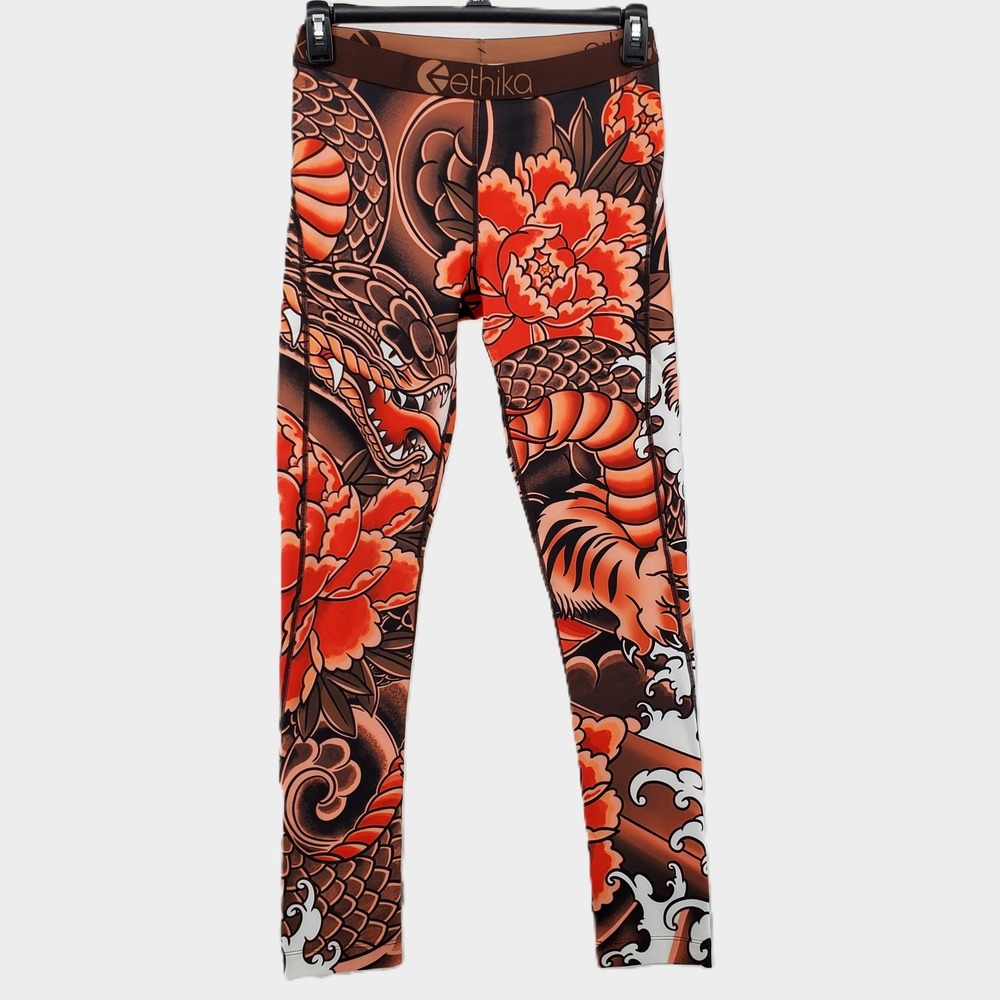 Ethika Subzero Performance Full Tight XL Tattoo Print Tiger Dragon Leggings New